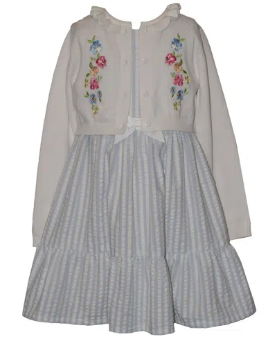 Bonnie Jean Kids' Girls' 2t-6x Floral Round Neck Dress And Cardigan, 2-piece Set In Multi