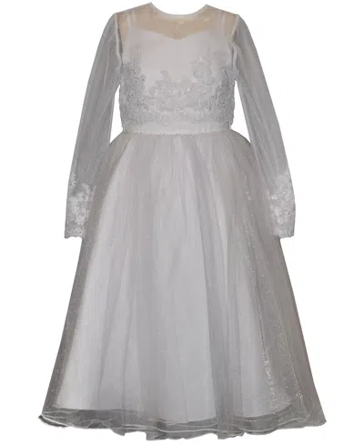 Bonnie Jean Kids' Girls' 7-16 Jacket And Tulle Communion Dress, 2-piece Set In Gray