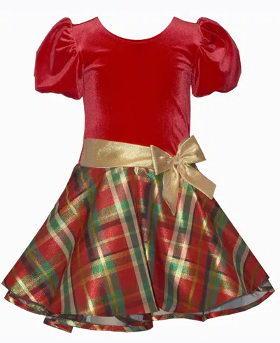 BONNIE JEAN GIRLS 7-16 SHORT SLEEVE PLAID HIPSTER DRESS