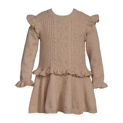 Bonnie Jean Babies' Girls Long Sleeve Ruffled A-line Dress In Multi