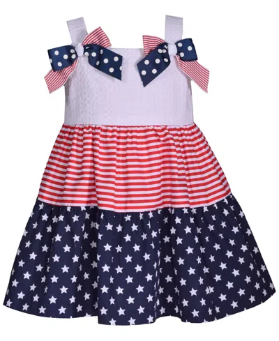 Bonnie Jean Kids' Iapparel Girls 2t-6x Americana Bow Shoulder Dress In Multi