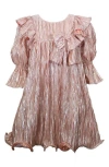 BONNIE JEAN BONNIE JEAN KIDS' BOW PLISSÉ DRESS