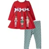 Bonnie Jean Kids' Dangling Nutcracker Tunic & Leggings Set In Multi