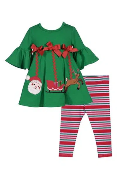 Bonnie Jean Kids' Dangling Ornaments Tunic & Leggings Set In Green