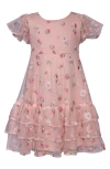 BONNIE JEAN BONNIE JEAN KIDS' FLORAL EMBROIDERED TIERED TULLE DRESS