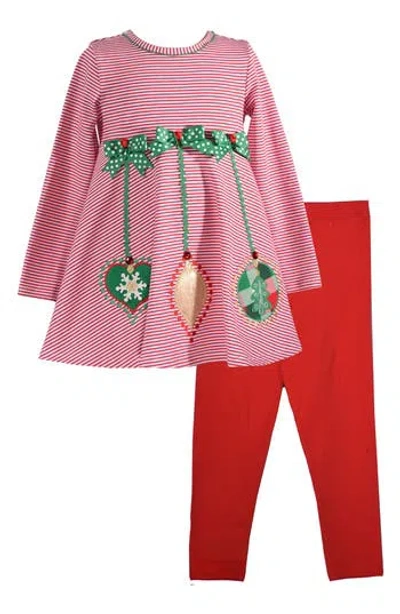 Bonnie Jean Kids' Hanging Ornaments Tunic & Leggings Set In Multi