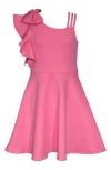 Bonnie Jean Kids' One-shoulder Scuba Dress In Pink