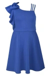 Bonnie Jean Kids' One-shoulder Scuba Dress In Roy