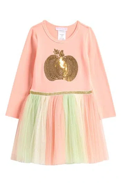 Bonnie Jean Kids' Sequin Pumpkin Dress In Multi