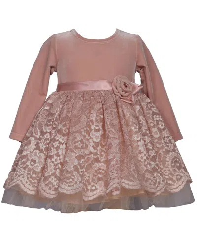 Bonnie Jean Kids' Little And Toddler Girls Velvet To Lace Party Dress In Pink