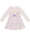 Bonnie Jean Little Girls Intarsia Bunny Sweater And Seersucker Dress In Multicolor