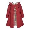 Bonnie Jean Little Girls Plaid Dress Set In Red