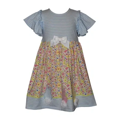 Bonnie Jean Kids' Little Girls Short Sleeve Flutter A-line Dress In Multi