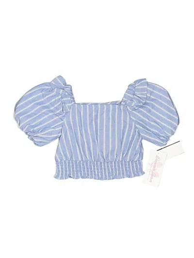 Bonnie Jean Kids' Short Sleeve Blouse In Blue