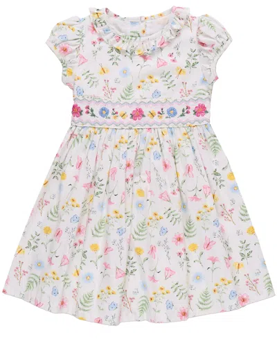 Bonnie Jean Kids' Toddler And Little Girls Botanical Floral Smocked Dress In Multicolor