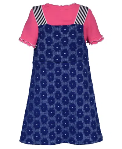Bonnie Jean Kids' Toddler And Little Girls Floral Jumper Dress In Blue