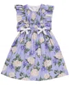 Bonnie Jean Toddler And Little Girls Hydrangea Print Smocked Dress In Purple