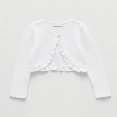 Bonnie Jean Babies' Toddler Girls Round Neck Long Sleeve Button Cardigan In Multi