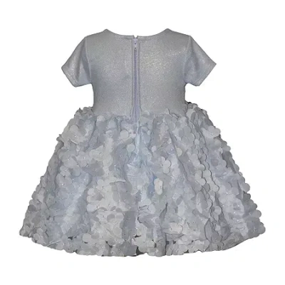 Bonnie Jean Babies' Toddler Girls Short Sleeve Puffed A-line Dress In Gray