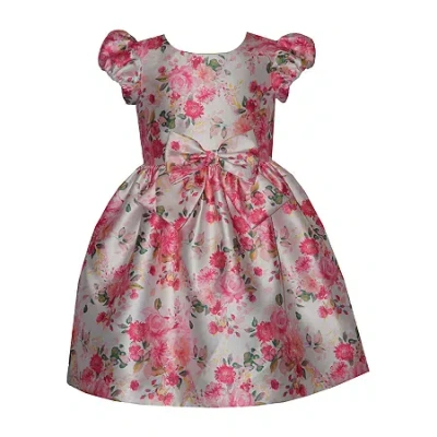 Bonnie Jean Babies' Toddler Girls Short Sleeve Puffed A-line Dress In Pink