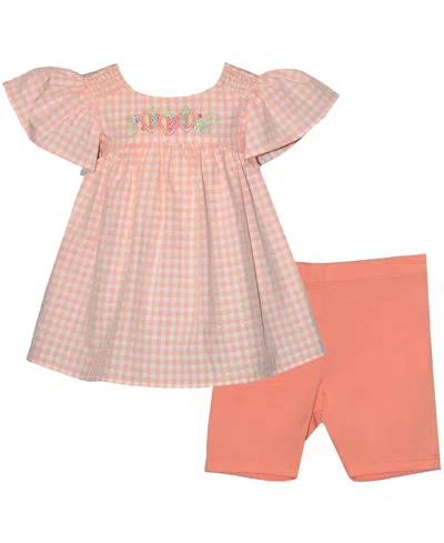 Bonnie Baby Baby Girls 2-piece Check Strawberry Top And Bike Shorts Set