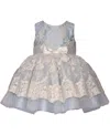 BONNIE BABY BABY GIRLS SLEEVELESS SCALLOPED EMBROIDERED MESH DRESS