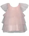 BONNIE BABY BABY GIRLS THREE TIERED SPANGLED TULLE DRESS