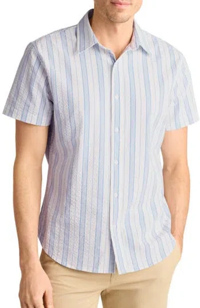 Bonobos Corentin Stripe Slim Fit Short Sleeve Button-up Shirt In Blue