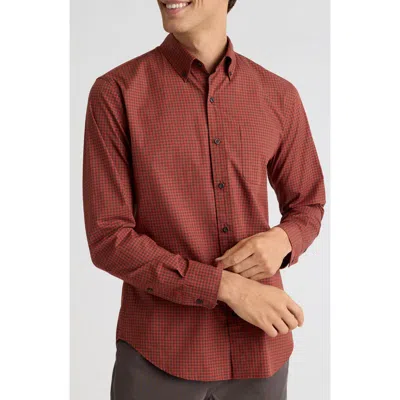Bonobos Everyday Slim Fit Microcheck Stretch Cotton Button-down Shirt In Brown