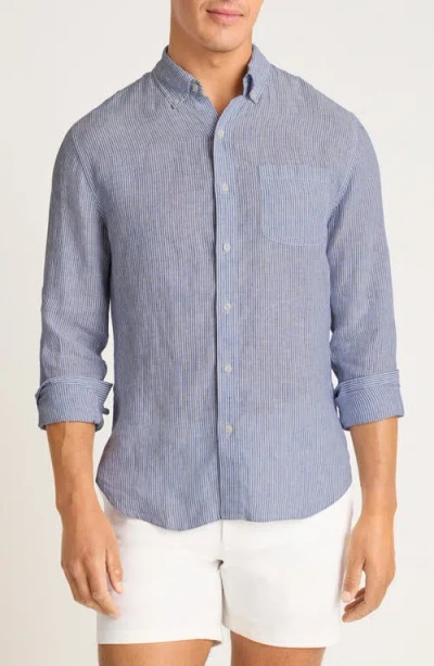 Bonobos Everyday Slim Fit Striped Linen Shirt In Blue