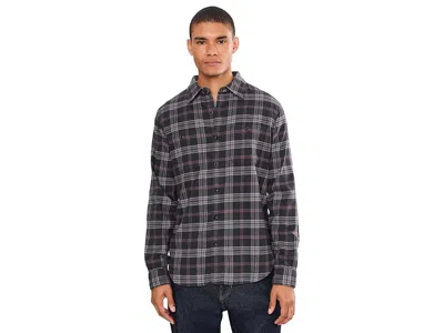 Bonobos Fireside Flannel Shirt Men's Clothing Navy Grey Plaid: Sm, Cotton/elastane In Multi