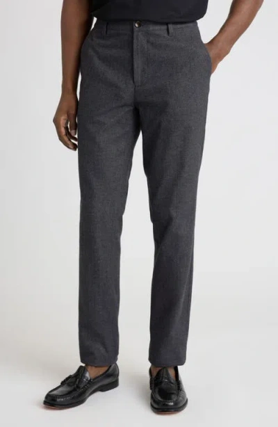 Bonobos Flat Front Brushed Cotton Herringbone Chinos In Gray