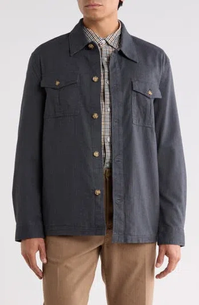 Bonobos Herringbone Stretch Overshirt In Blue