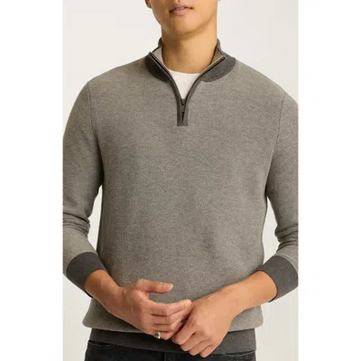 Bonobos Honeycomb Cotton & Cashmere Quarter Zip Sweater In Brown