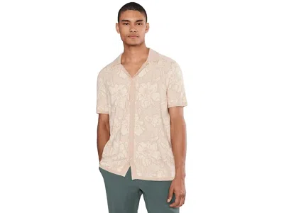 Bonobos Hudson Cabana Sweater Polo Men's Clothing Beige Cotton Floral Jacquard: Lg In Neutral