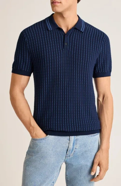 Bonobos Hudson Short Sleeve Cotton Sweater Polo In Blue