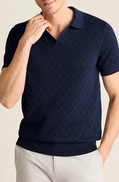 Bonobos Johnny Collar Pointell Knit Polo In Blue