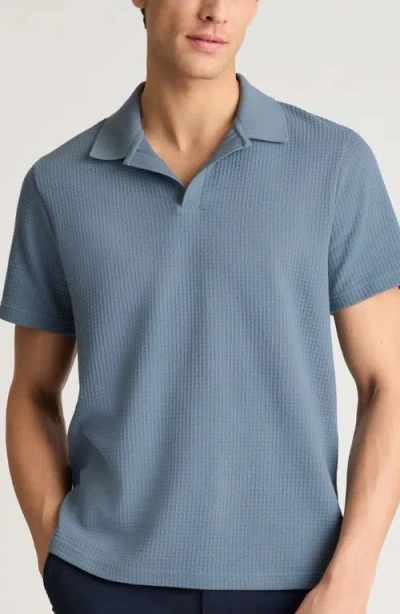 Bonobos Johnny Collar Waffle Knit Polo In Blue