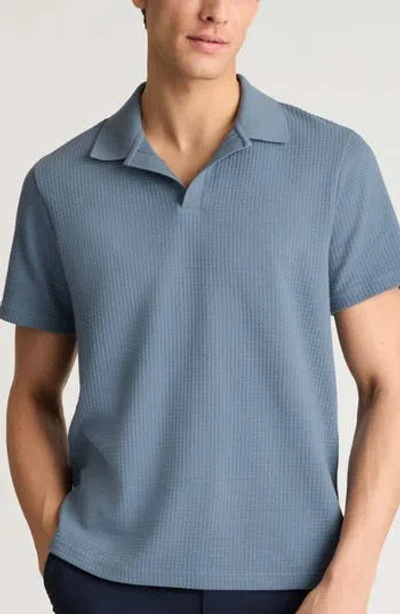 Bonobos Johnny Collar Waffle Knit Polo In Blue Mirage