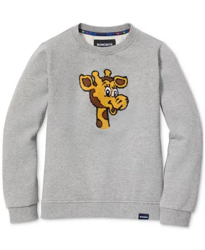 Bonobos Kids Geoffrey Long Sleeve Crewneck Graphic Sweatshirt In Light Heather Grey