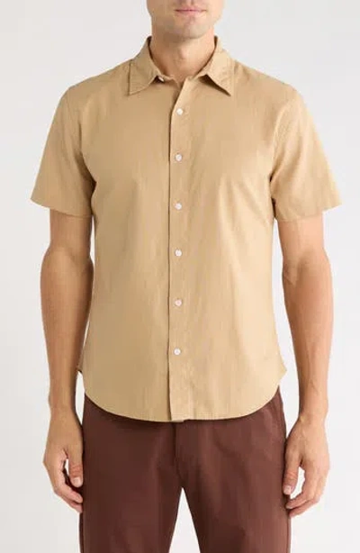 Bonobos Linen & Cotton Buton-up Shirt In Cornstalk 16-1315 Tcx