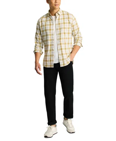 Bonobos Men's Slim Fit Lightweight Long Sleeve Button-down Plaid Flannel Shirt In Olive Khaki Plaid