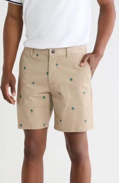 Bonobos Palm Embroidered Chino Shorts In Neutral