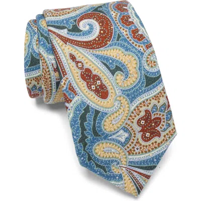 Bonobos Printed Paisley Wool Tie In Blue