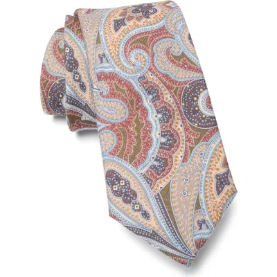 Bonobos Printed Paisley Wool Tie In Pink