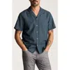 Bonobos Resort Riveria Jacquard Stripe Cotton & Linen Camp Shirt