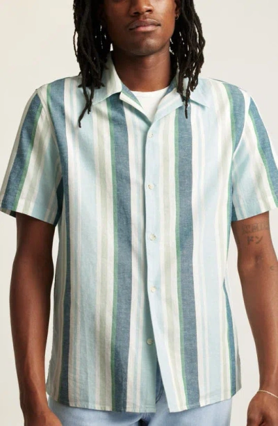 Bonobos Resort Riveria Stripe Cotton & Hemp Camp Shirt In Tortuga Stripe