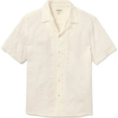 Bonobos Resort Riviera Braided Stripe Cotton Camp Shirt In Brilliant White Braided Stripe
