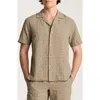 Bonobos Resort Riviera Checkered Cotton & Linen Camp Shirt In Powell Stripe Texture C20