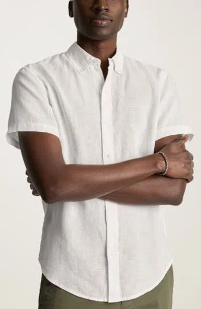 Bonobos Riviera Linen Short Sleeve Shirt In White